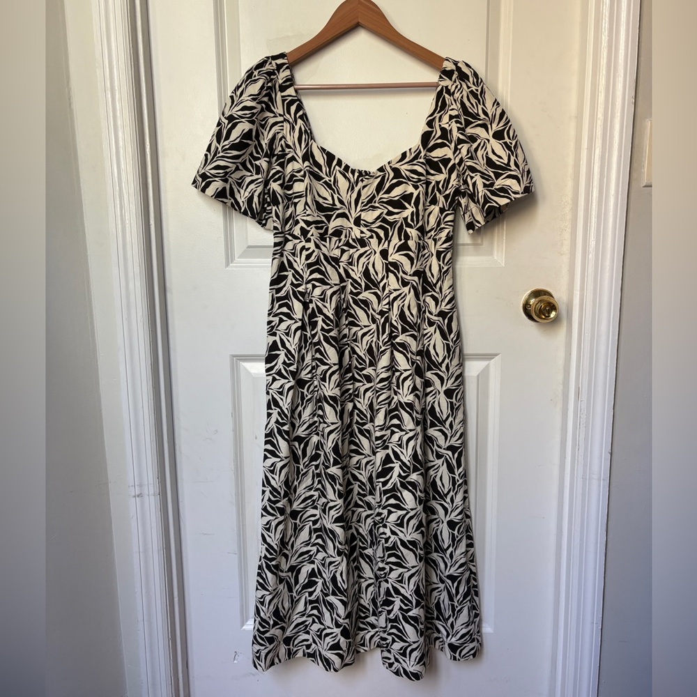 A New Day Black and White Midi Dress NWT